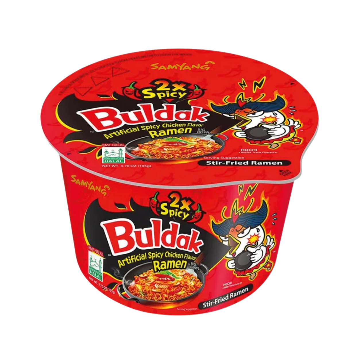 SamYang Fire Noodles: 2x Extreme Hot Chicken Ramen Noodles Bowl 105 g