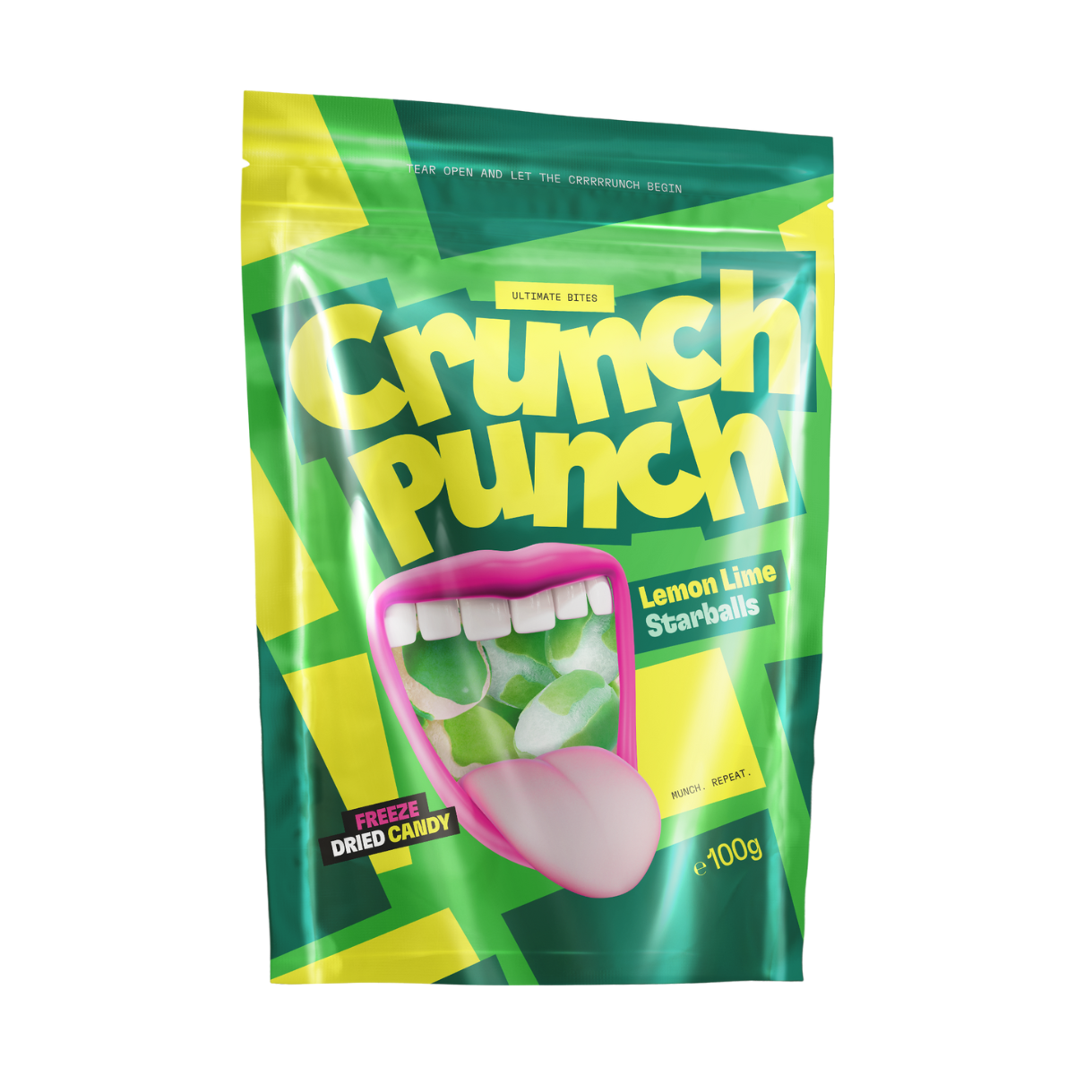 Crunch Punch Freeze-Dried Lemon Lime Starballs 100 g - Fast Candy