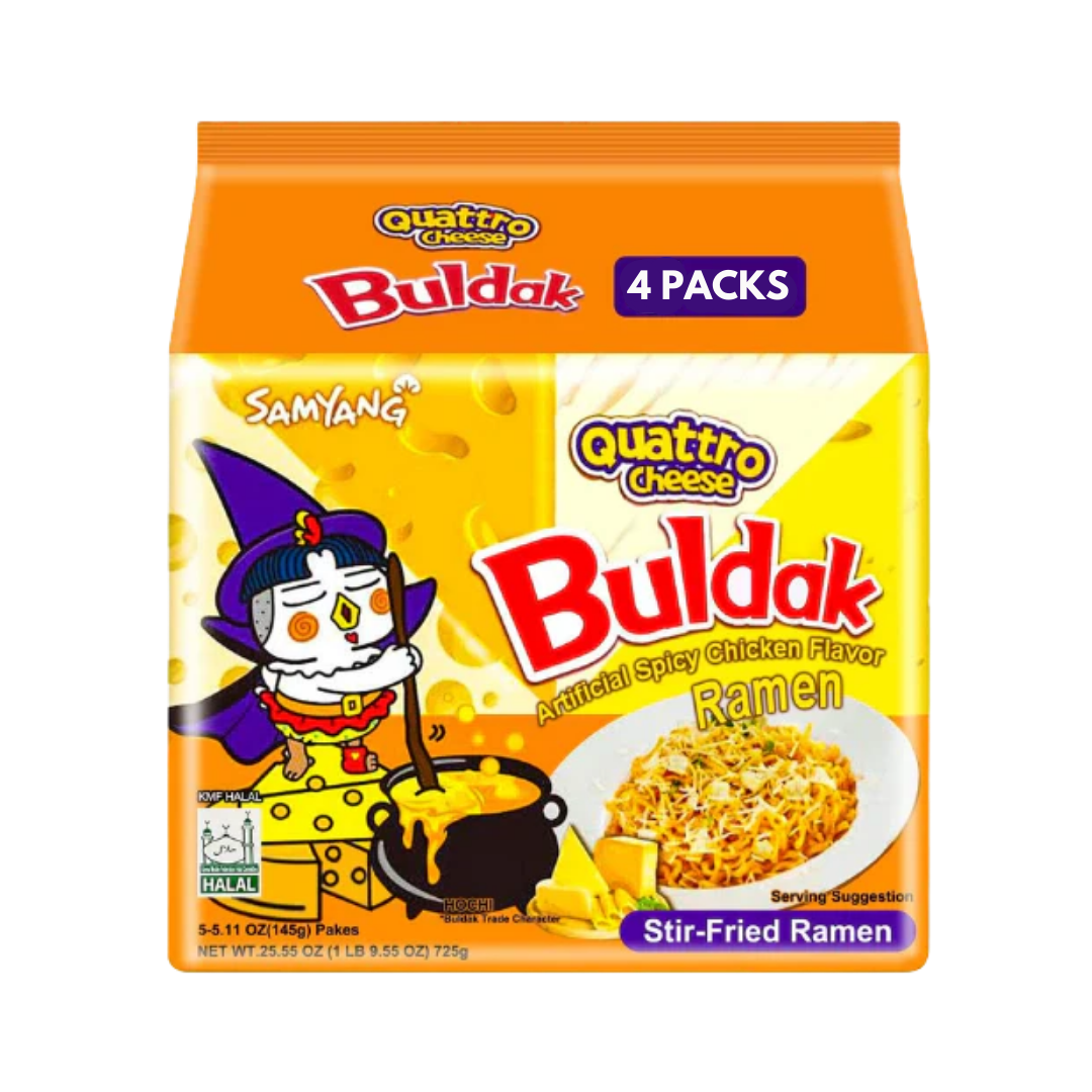 Samyang Hot Chicken Dried Ramen Quattro Cheese 4 x 145g DATOVARE