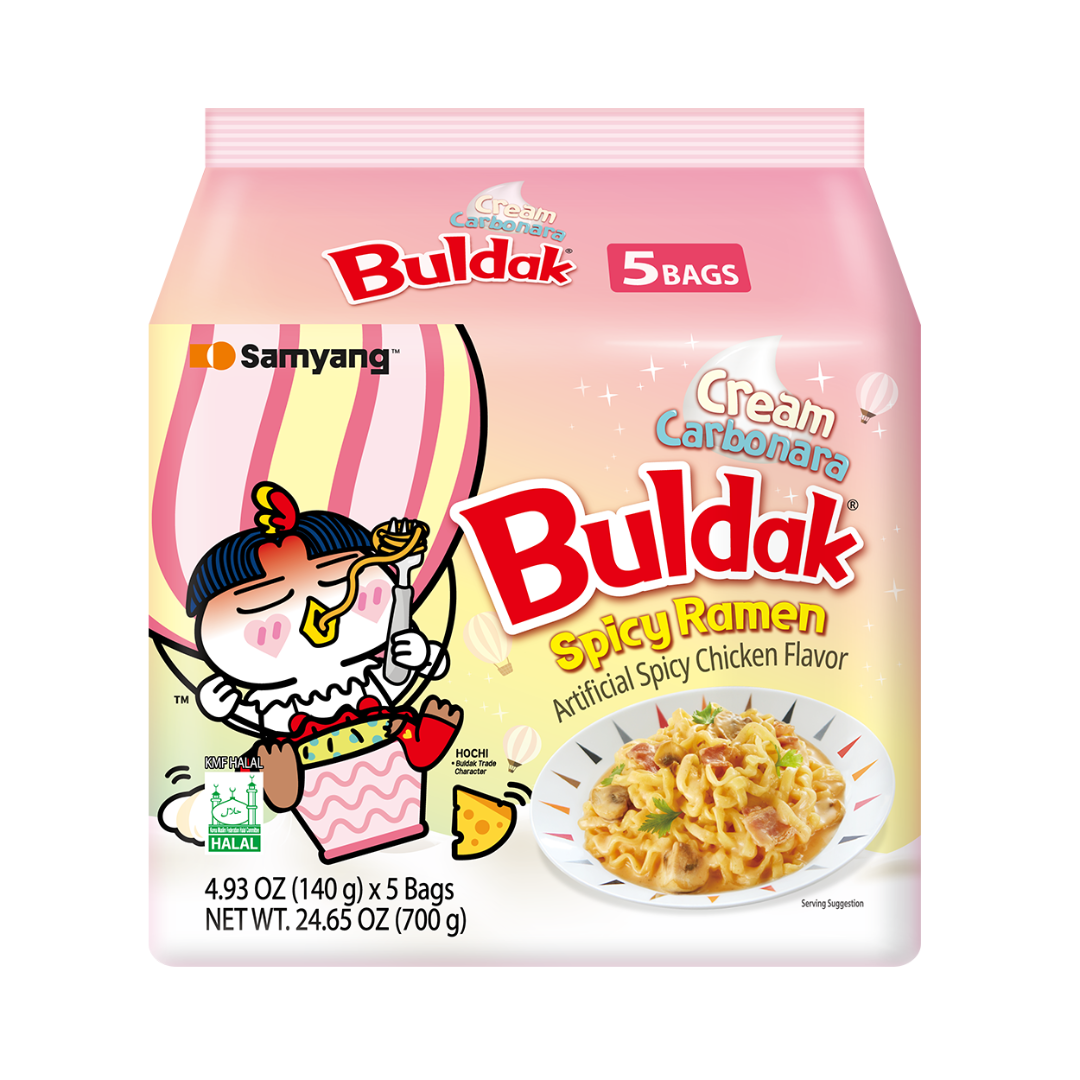 Samyang Hot Chicken Flavor Dried Ramen Cream Carbonara 700 g ( 5 x 140 g )