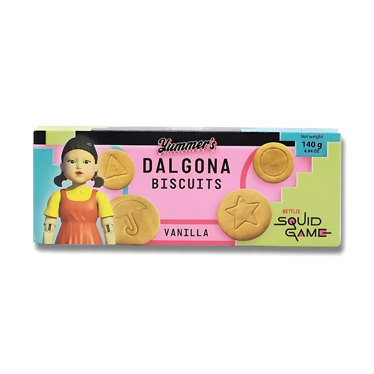 Squid Game Dalgona Vanilla Biscuits 140 g - Fast Candy