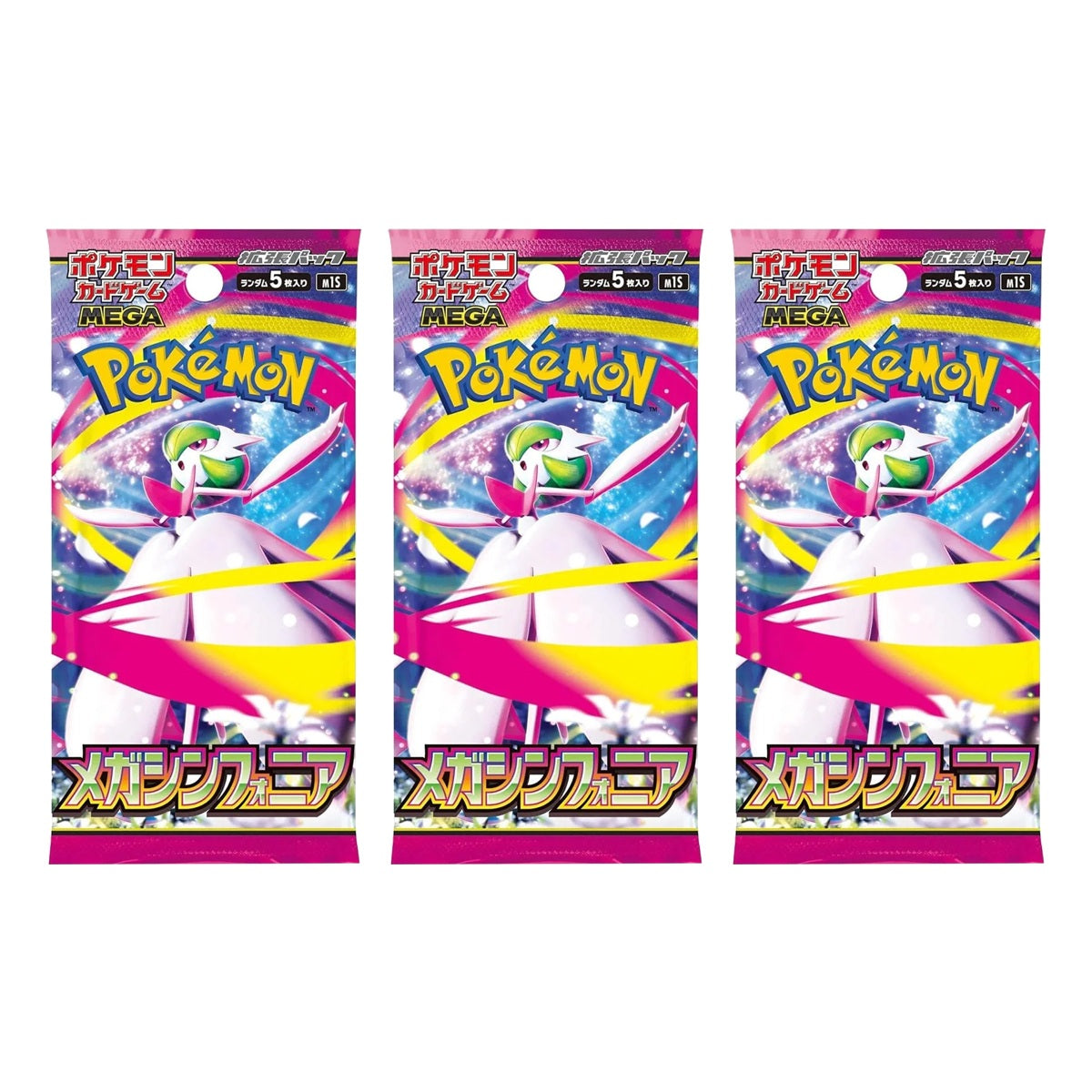 3 x Pokémon M1S Mega Symphonia Boosterpakke – Japansk