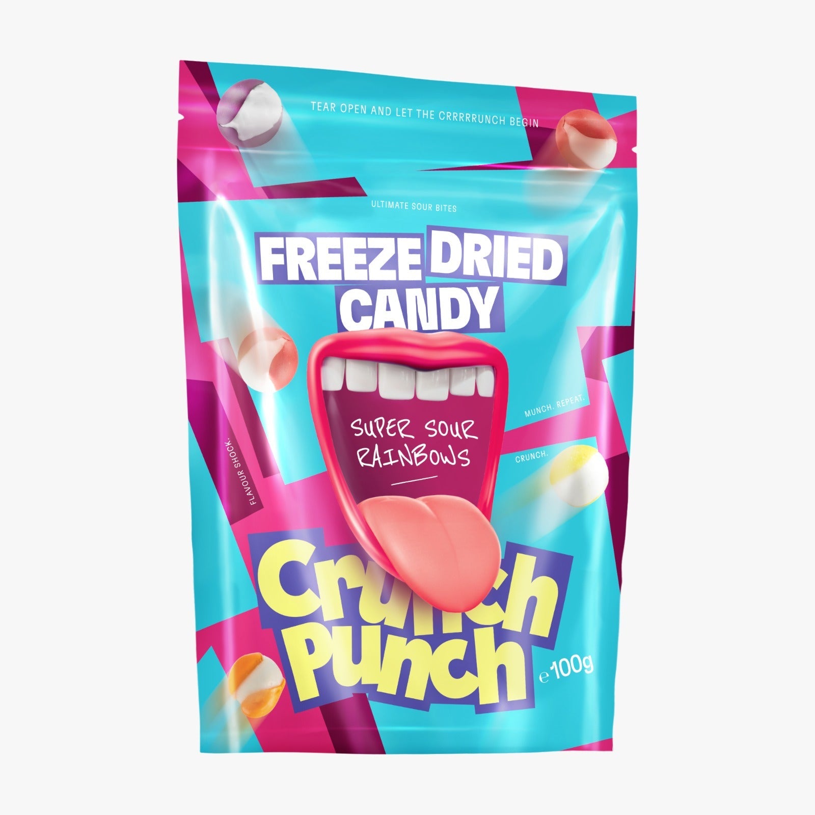 Crunch Punch Super Sour Rainbows 100 g
