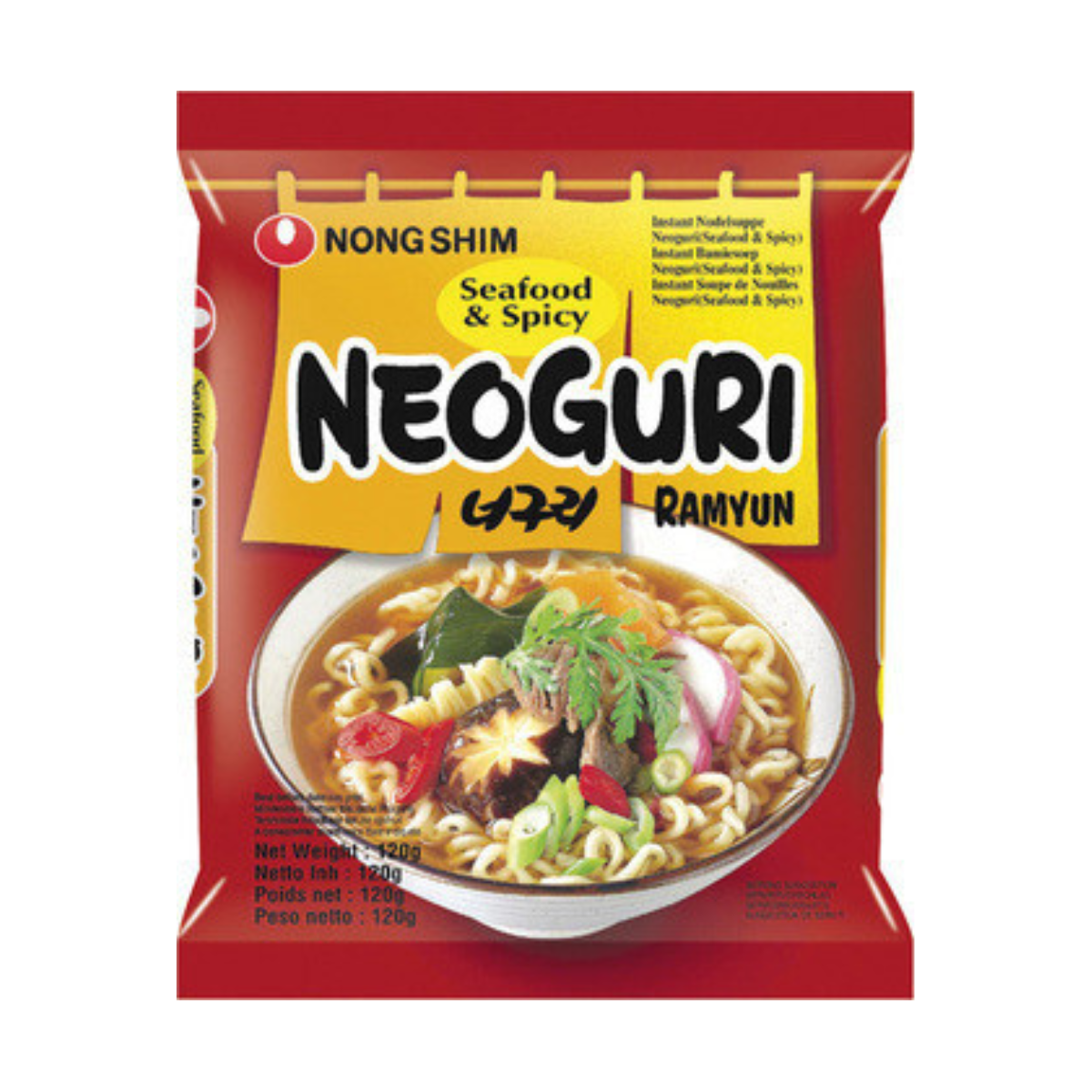 NONGSHIM Neoguri ramyun seafood & spicy 120g - Fast Candy