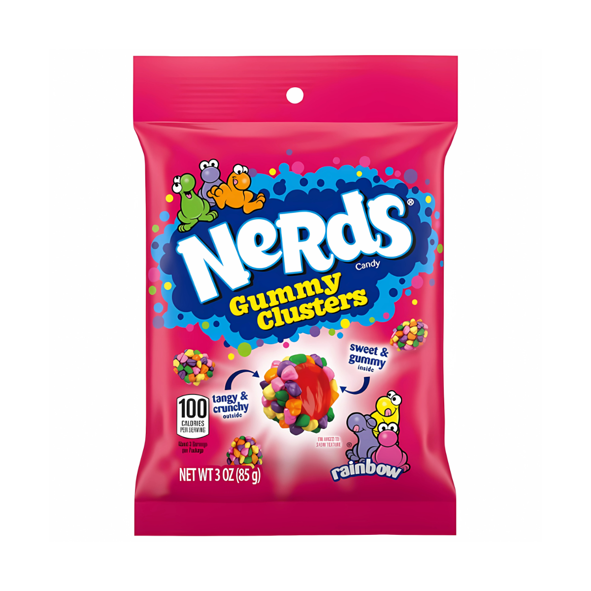 Nerds Peg Bag Clusters Rainbow 85 gr. - Fast Candy