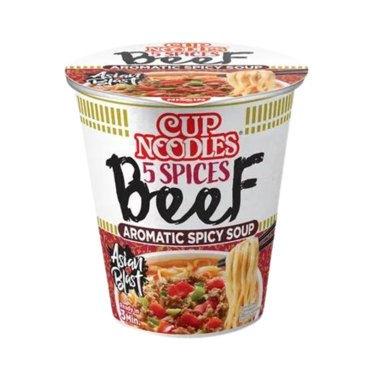 Nissin Cup Noodles 5 Spices Beef Aromatic Spicy Soup 64 g