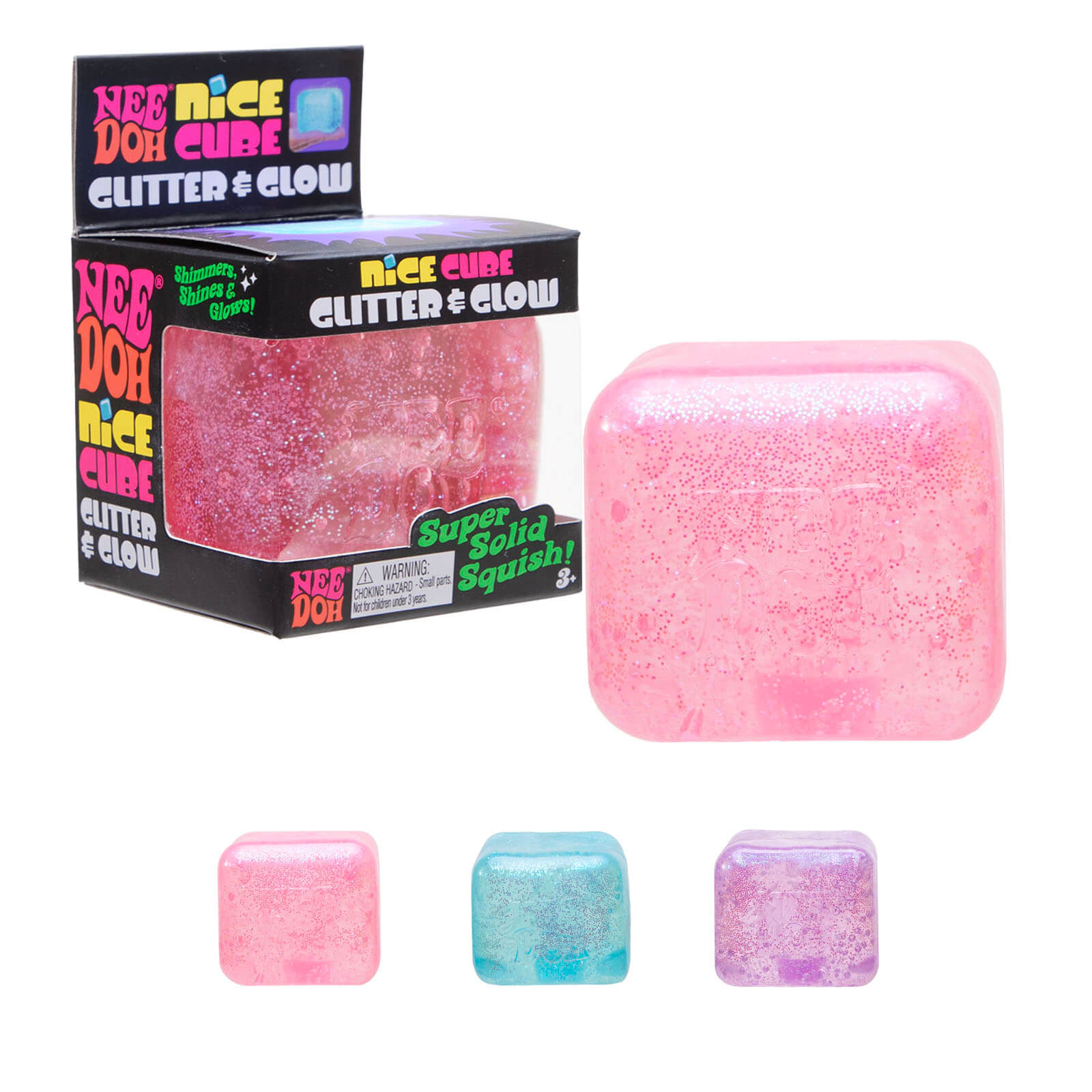 NeeDoh Nice Cube Glitter & Glow sensory fidget toy