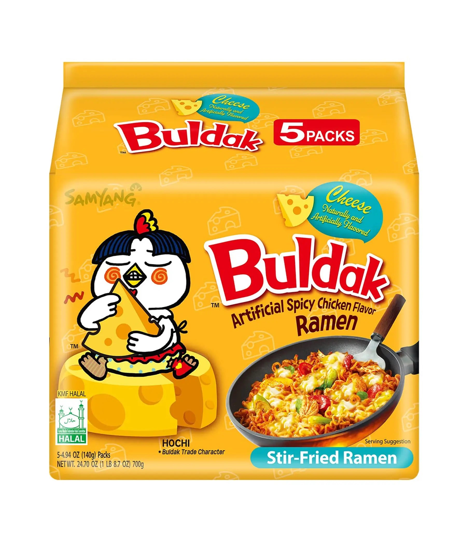 SamYang Cheese Flavor Hot Chicken Ramen Buldak 5 x 140 g