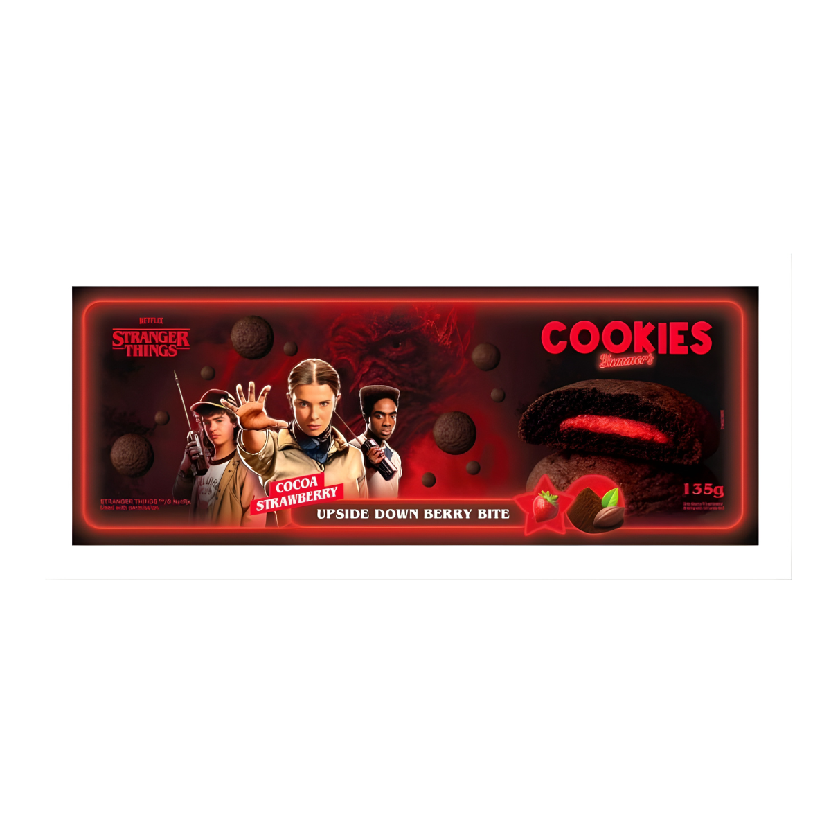 Stranger Things Cookies Chocolate Strawberry 135 g - Fast Candy