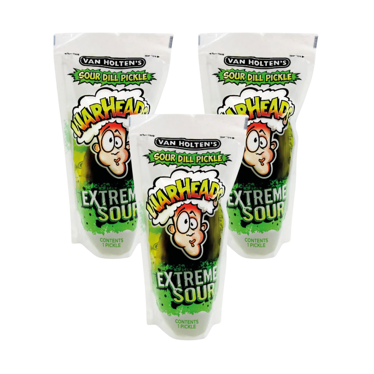 Van Holten's Warheads Sour Pickle Jumbo 280 g (KJØP 2 FÅ 1 GRATIS)