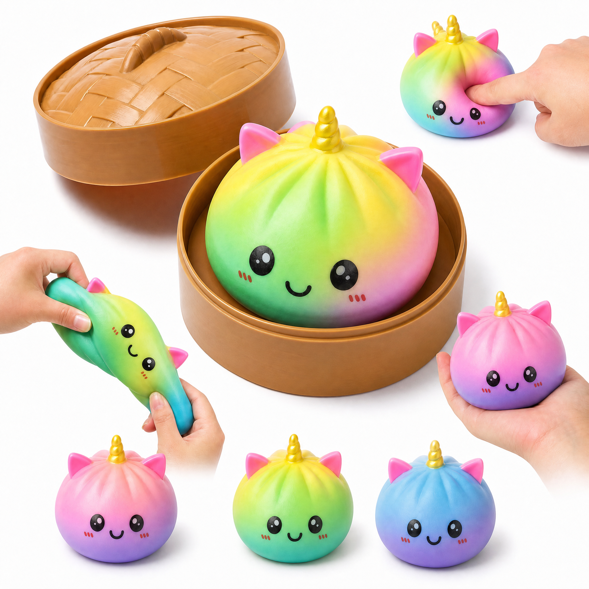 Squishy Dumpling Rainbow Unicorn Mystery 1 stk (forhåndsbestilling)