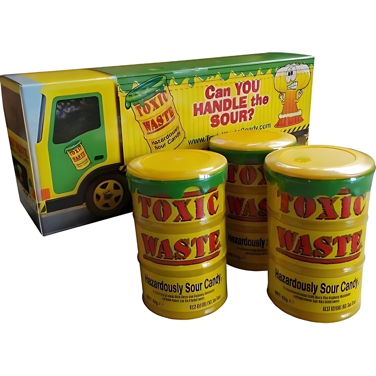 Toxic Waste Yellow Drum Truck 3 - pack - Fast Candy