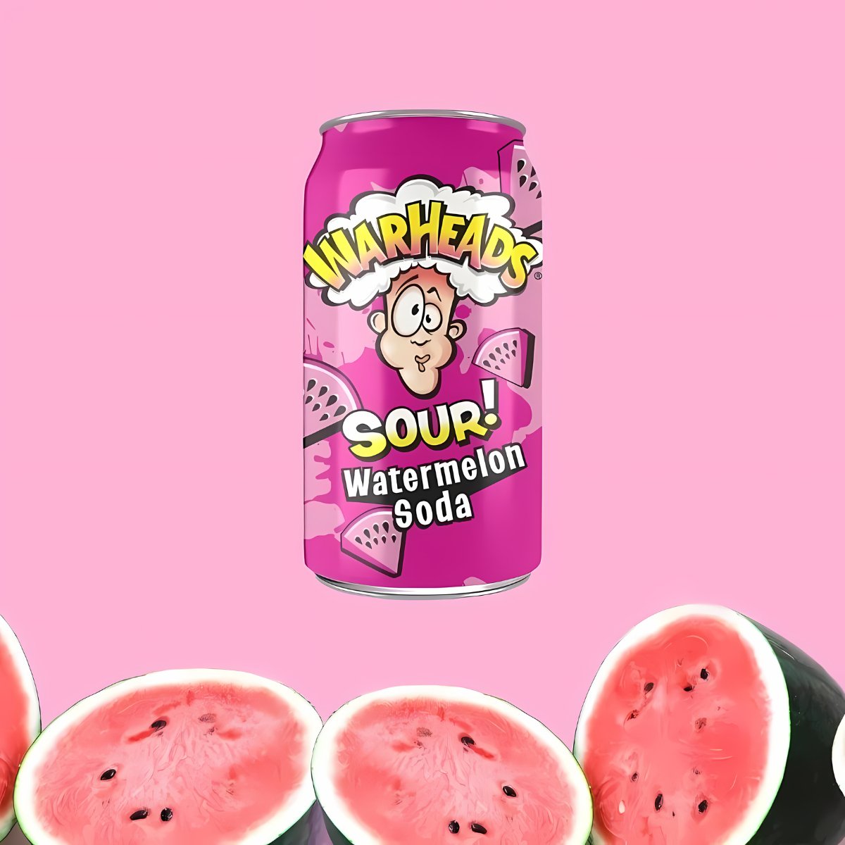 Warheads Sour Watermelon Soda 355 ml - Fast Candy