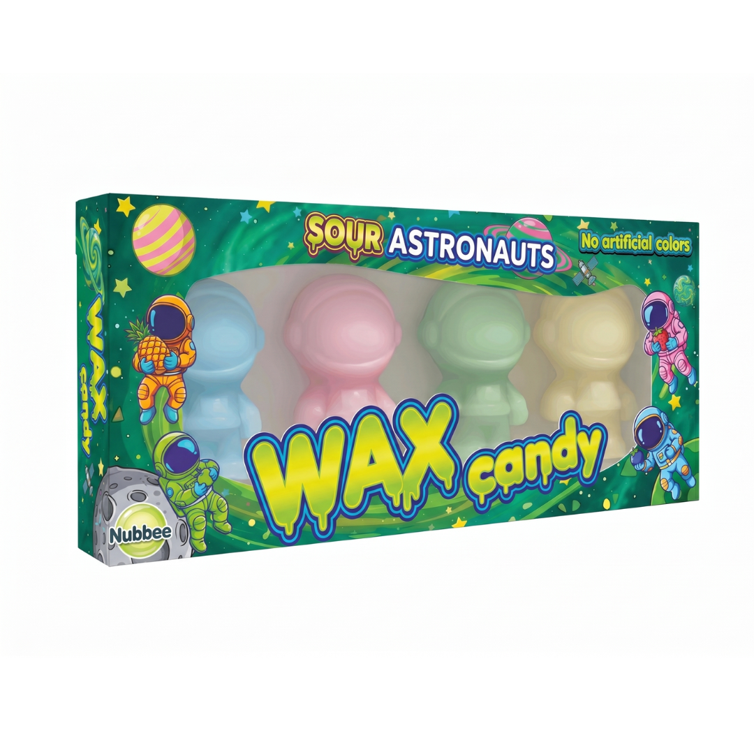 Nubbee Wax Candy Sour Astronauts 4 stk
