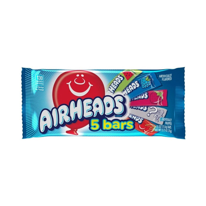 Airheads Assorted Flavours 5 Bar Pack 78g - Fast Candy