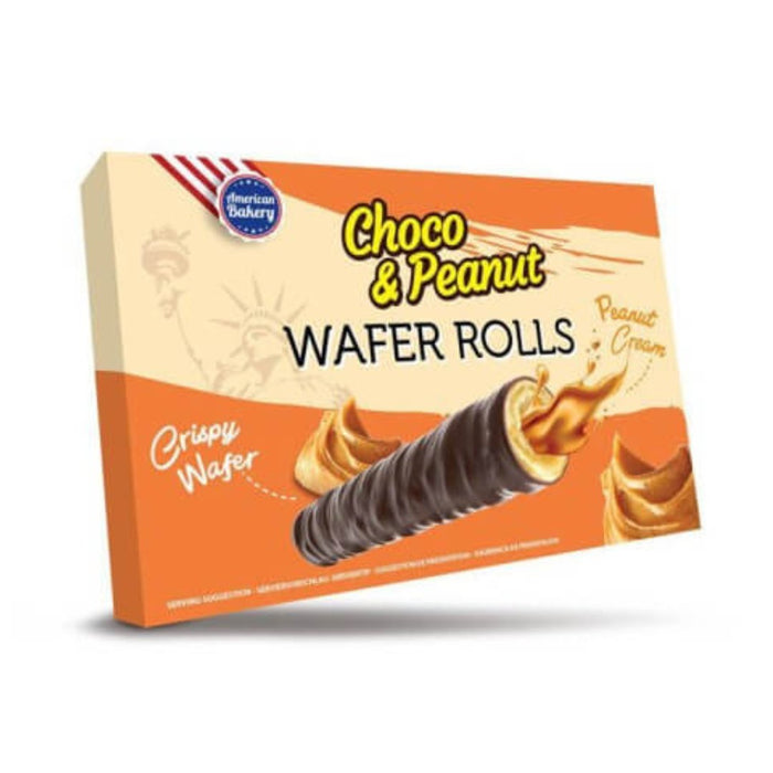 American Bakery Wafer Rolls Peanut 120 g - Fast Candy