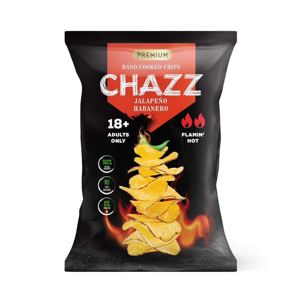 CHAZZ Jalapeño & Habanero Pepper Kettle Chips 90 g - Fast Candy