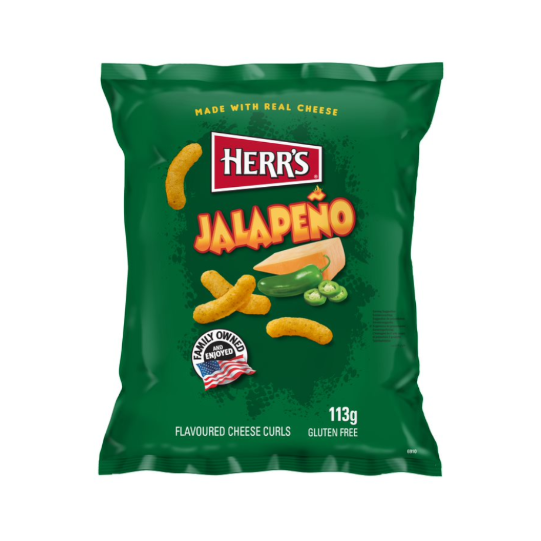 Herr's Jalapeño Poppers Cheese Curls 113 g