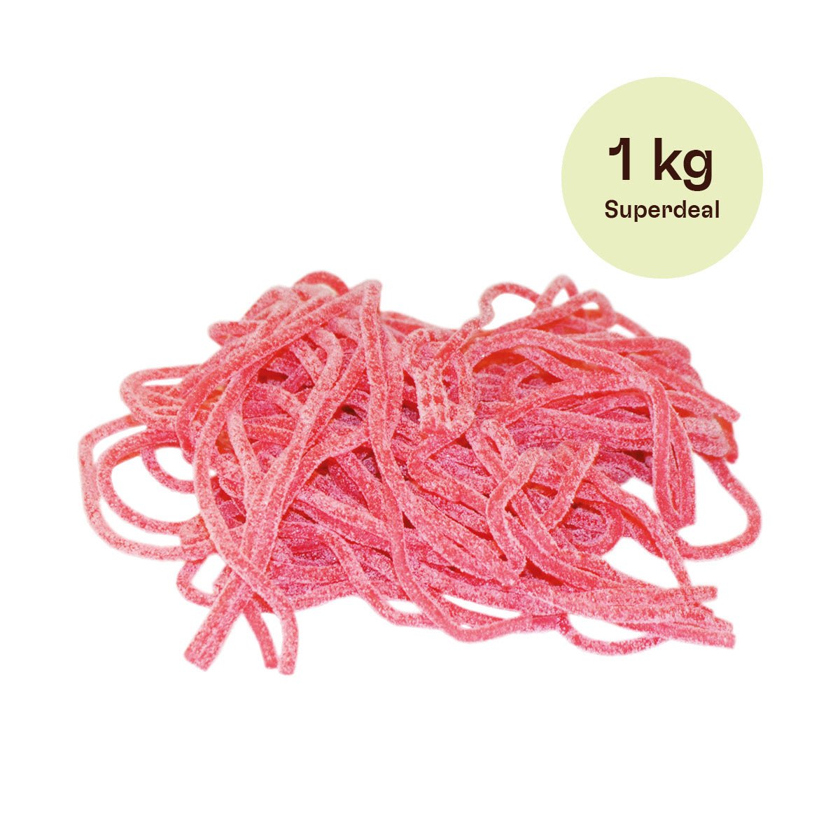 Jordbær Spagetti Sure 1 kg - Fast Candy