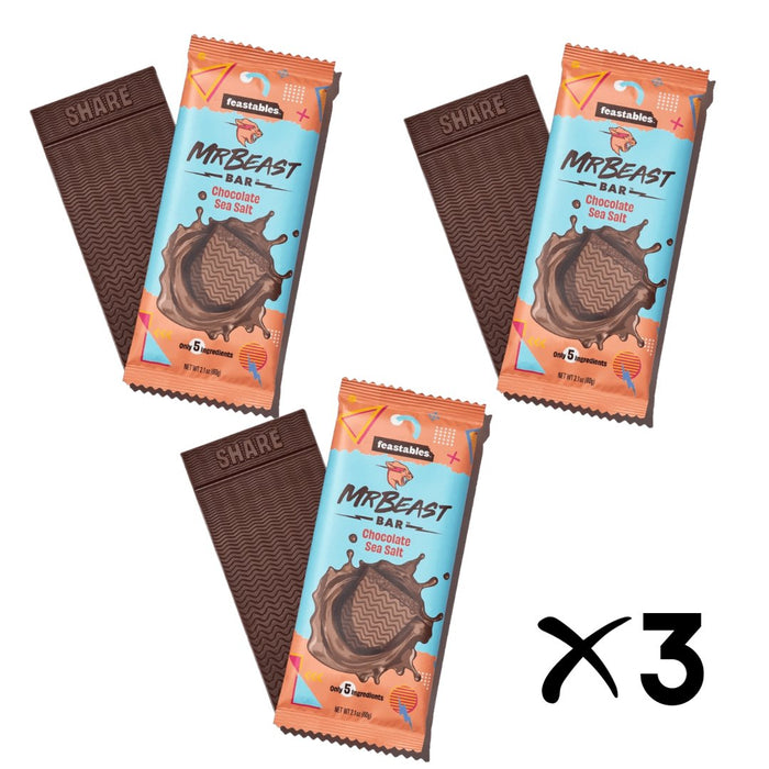 MrBeast Bar Chocolate Sea Salt 60 g x 3 - Fast Candy