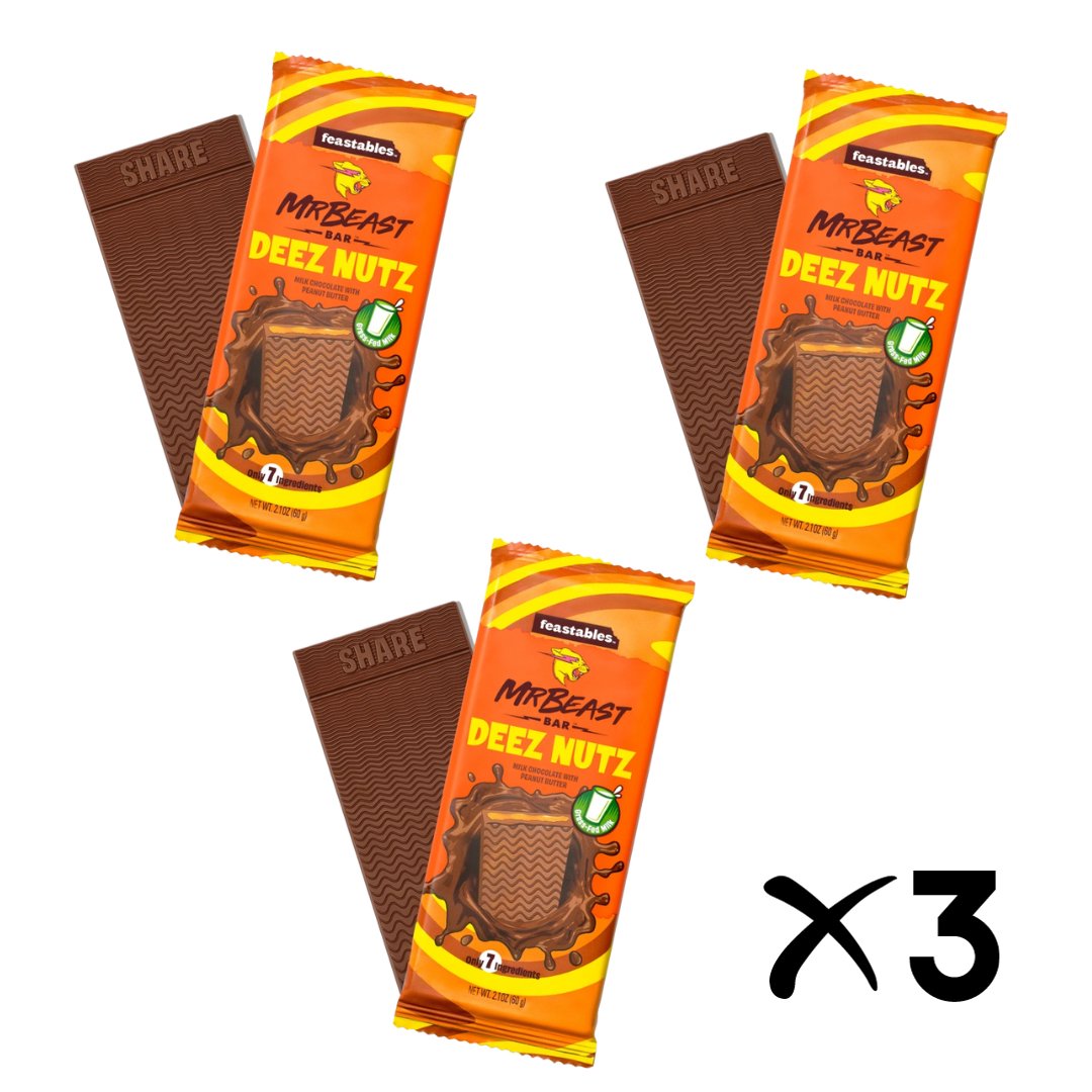 MrBeast Bar Deez Nutz 60 g x 3 - Fast Candy