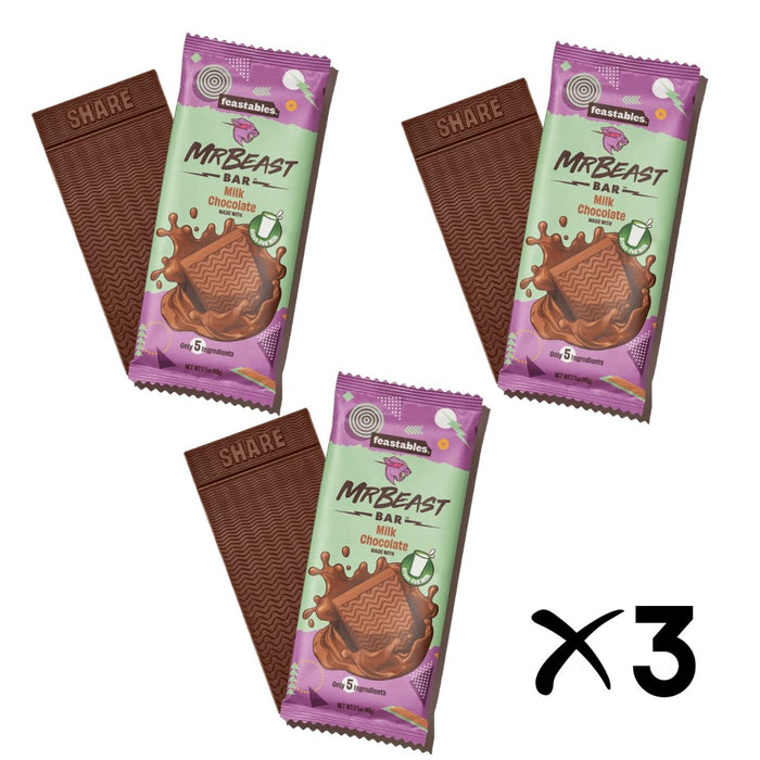 MrBeast Bar Milk Chocolate 60 g x 3 - Fast Candy