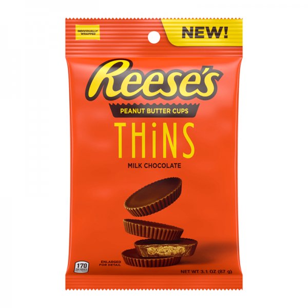Reese's Peanut Butter Thins Milk Chocolate 87 g - Fast Candy