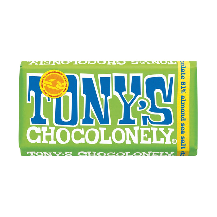 Tony's Chocolonely Dark Chocolate (51%) Almond Sea Salt 180 g - Fast Candy