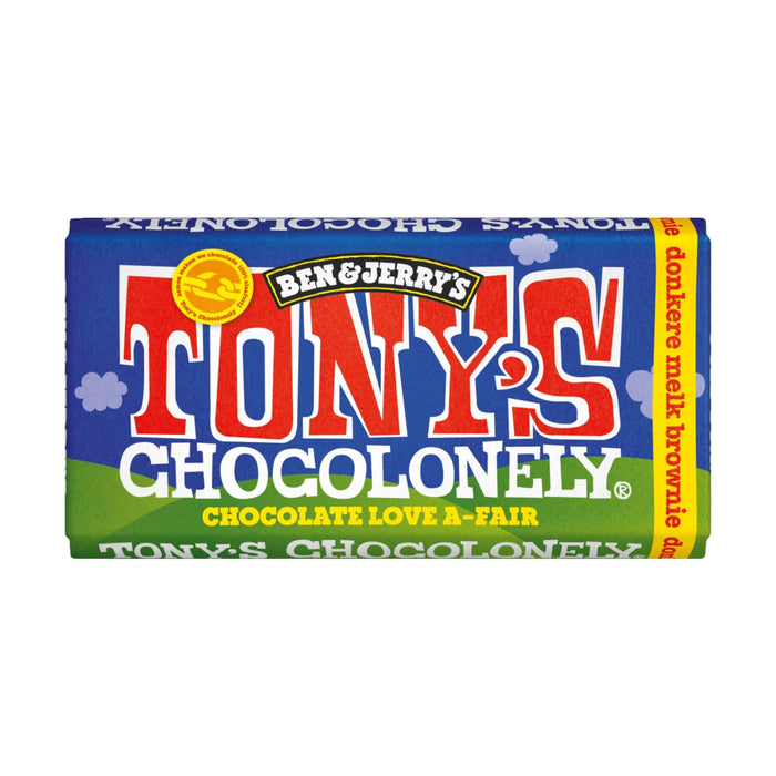Tony's Chocolonely x Ben & Jerry's Dark Milk Brownie Chocolate 180 g - Fast Candy