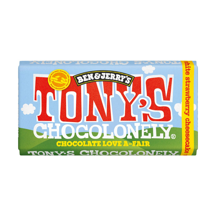 Tony's Chocolonely x Ben & Jerry's White Chocolate Strawberry Cheesecake 180 g - Fast Candy