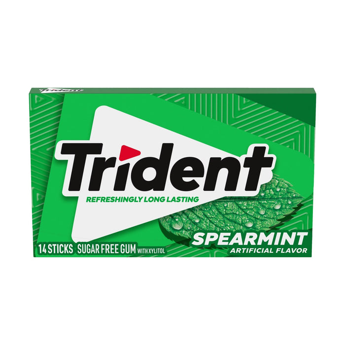 Trident Spearmint Gum (14 tyggiser) - Fast Candy