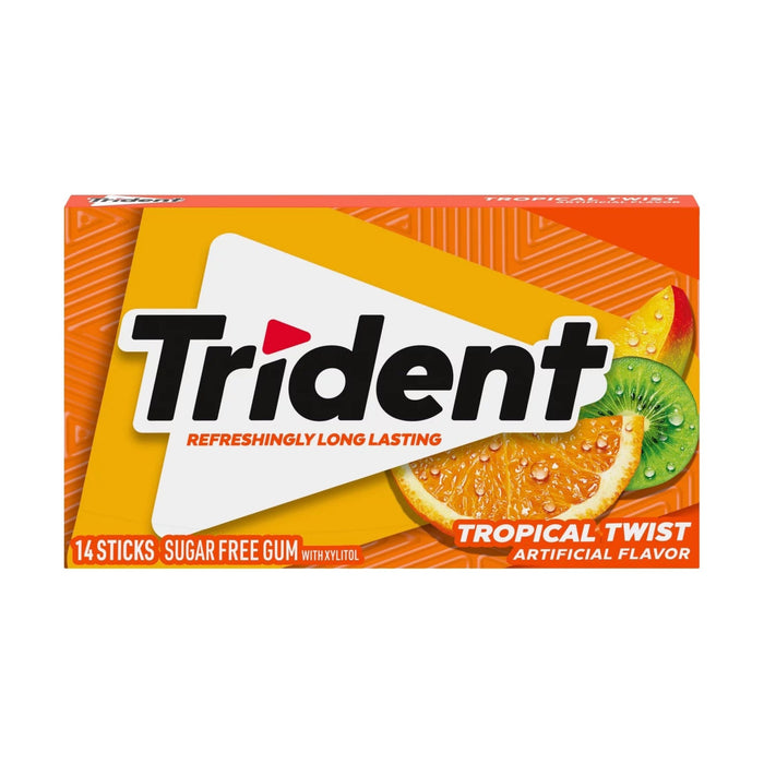 Trident Tropical Twist Gum (14 tyggiser) - Fast Candy